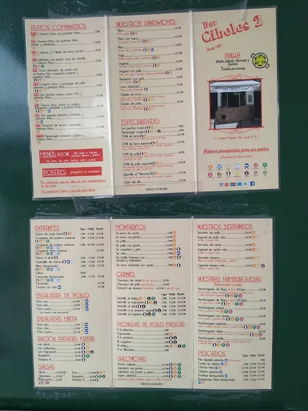 menu 2 of Bar Cibeles 2