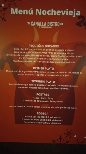 menu 2 of Canalla Bistro by Ricard Camarena