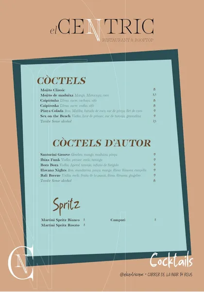 menu 0 of Cèntric