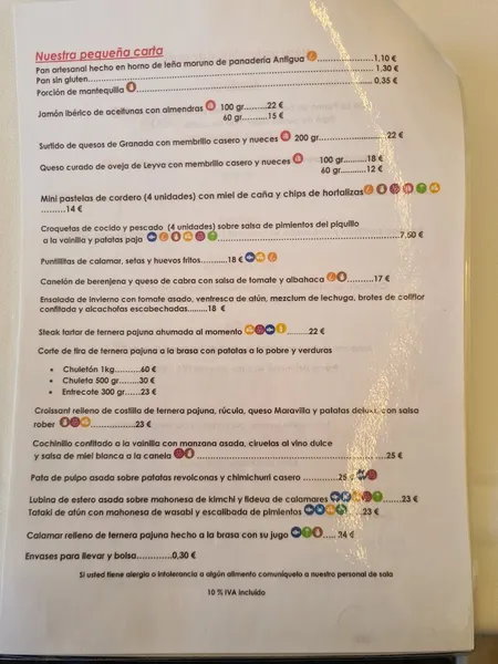 menu 0 of Restaurante Mirador Carmen de San Miguel
