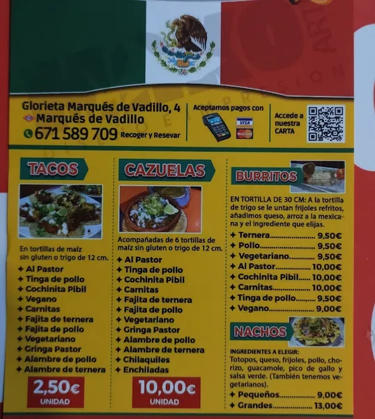 menu 1 of De Madrid al Rancho