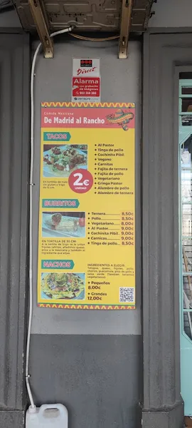 menu 2 of De Madrid al Rancho