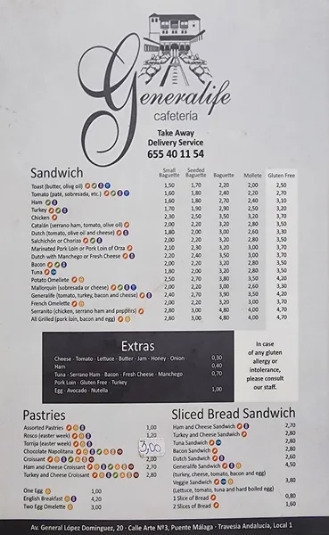 menu 0 of Churrería Generalife