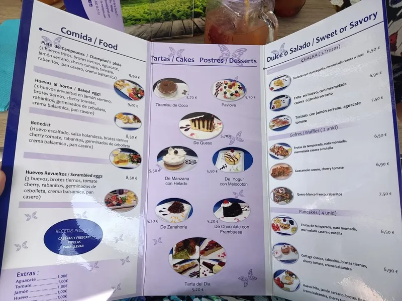 menu 0 of Cafeteria La Mariposa