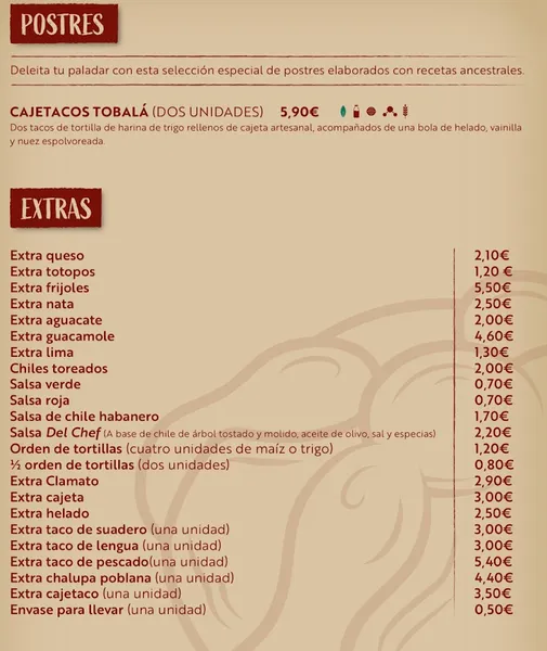 menu 0 of Tobalá Tacobar