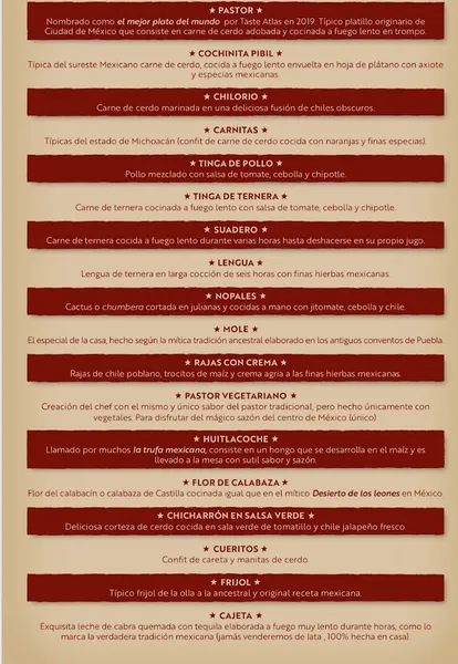 menu 2 of Tobalá Tacobar