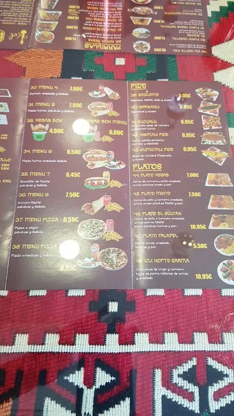menu 2 of El Sultán