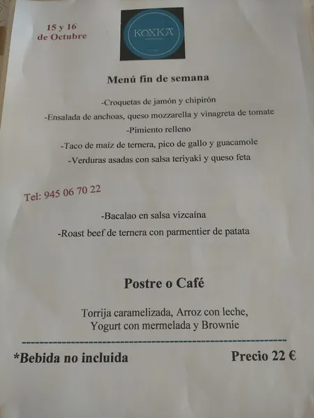 menu 0 of Koxka