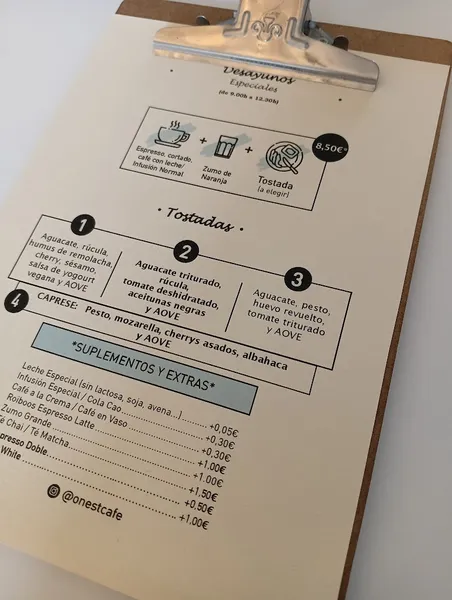 menu 1 of Cafetería ONest