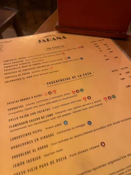 menu 2 of Taberna De Jarana