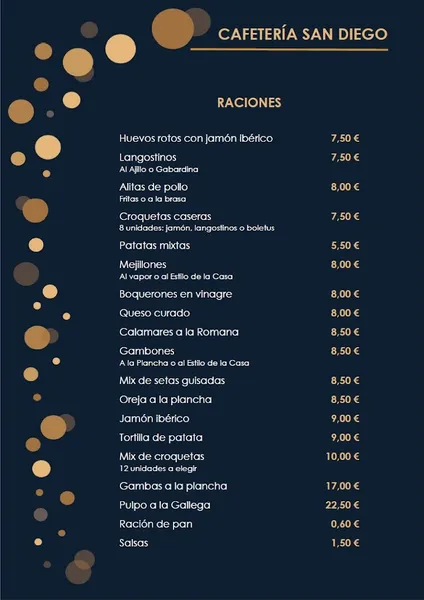 menu 1 of Bar San Diego