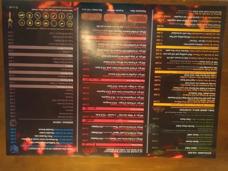 menu 1 of EntreBrasas