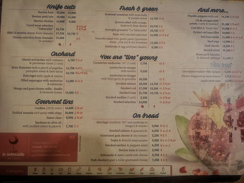 menu 2 of La Tabernilla del Darro