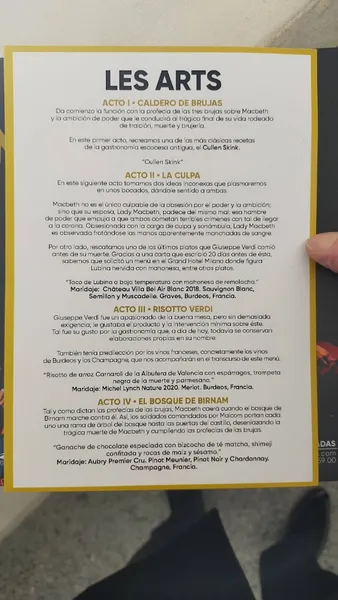 menu 1 of Restaurante Contrapunto Les Arts