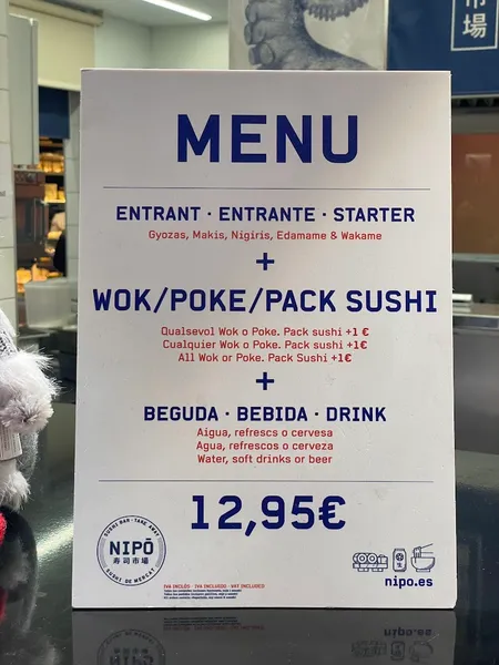 menu 1 of Nipō Take Away - Sushi, Hot & Gyozas