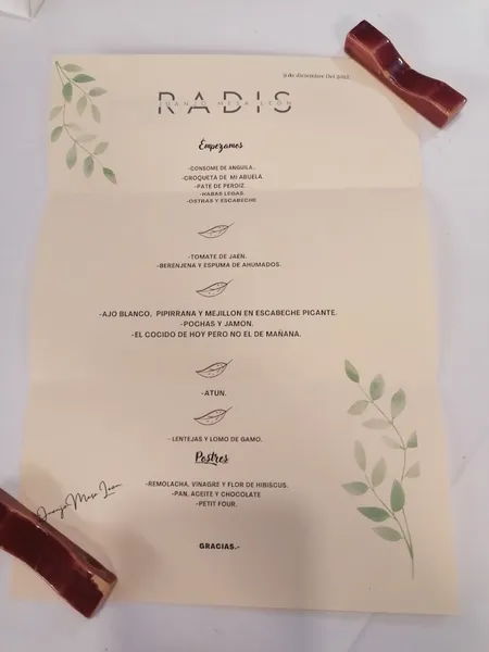 menu 0 of Restaurante Radis