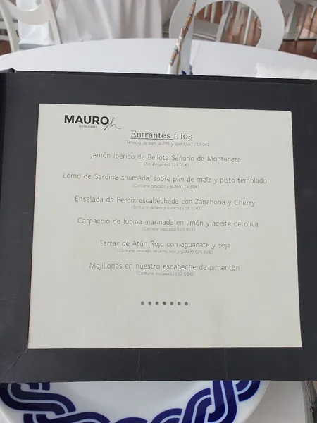 menu 0 of Mauro restaurante