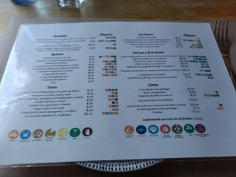 menu 0 of Restaurante A táboa de picar