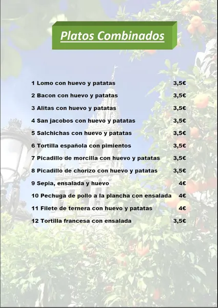menu 1 of La Bodeguita del Sur