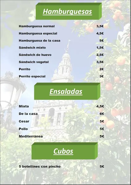 menu 2 of La Bodeguita del Sur