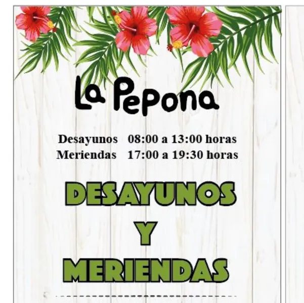 menu 1 of La Pepona Café