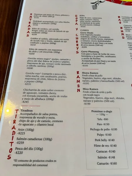 menu 0 of Maya de Asia