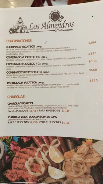menu 1 of Los Almendros