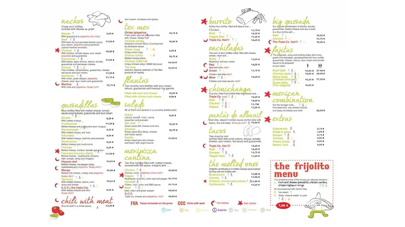 menu 2 of La Cantina Mejicana