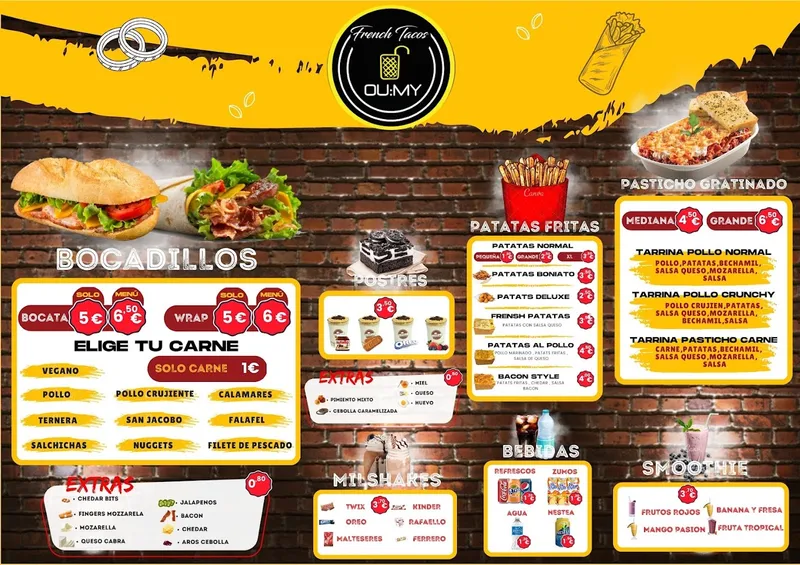 menu 2 of Oumy frenchtacos