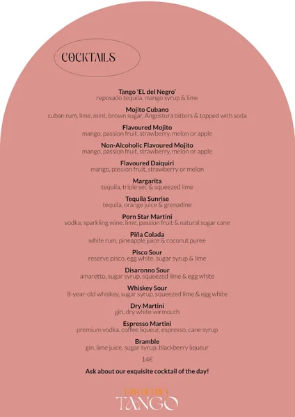 menu 0 of Tango Restaurante Banús SL