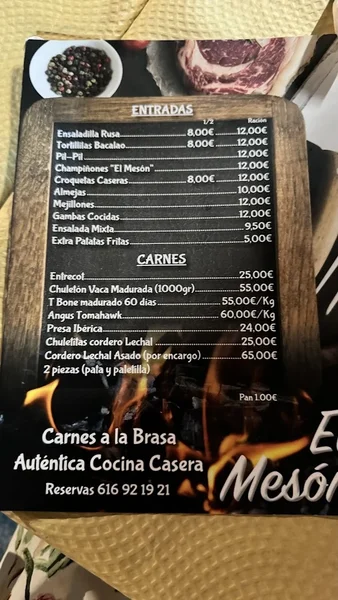 menu 0 of El Meson
