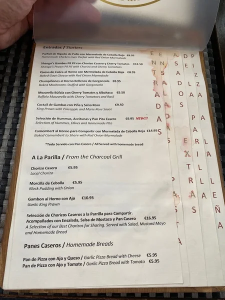 menu 0 of Restaurante Shango's