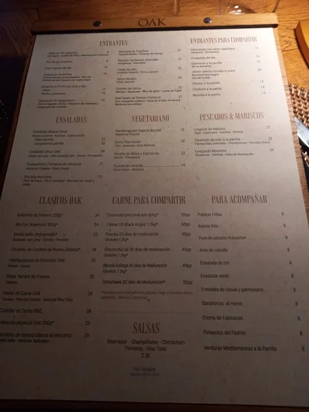 menu 1 of Oak Firehouse & Cocktail