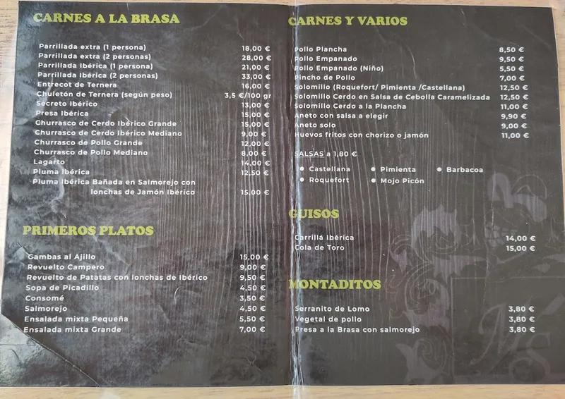 menu 0 of Mesón Suárez