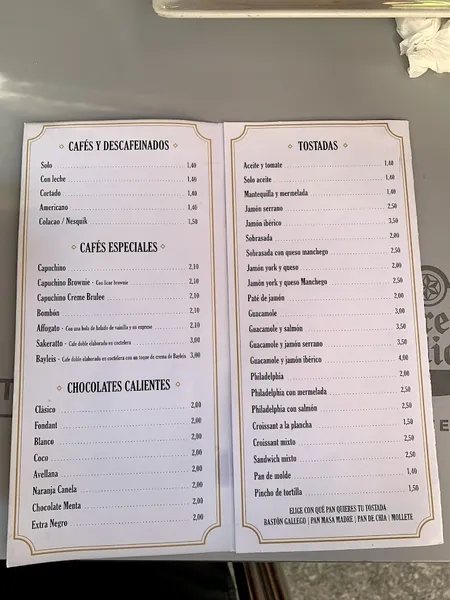 menu 0 of Sabores de Antaño