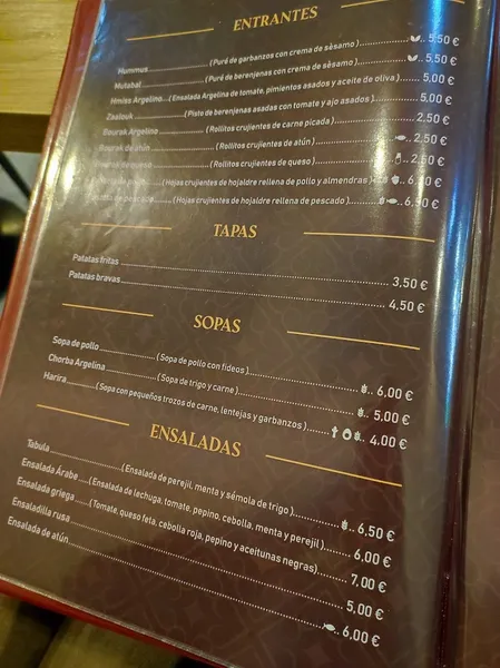 menu 1 of JASMINE . Restaurante Arabe