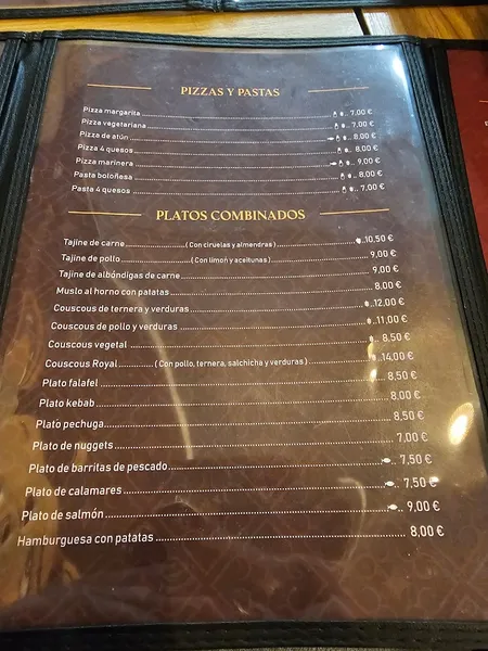 menu 2 of JASMINE . Restaurante Arabe