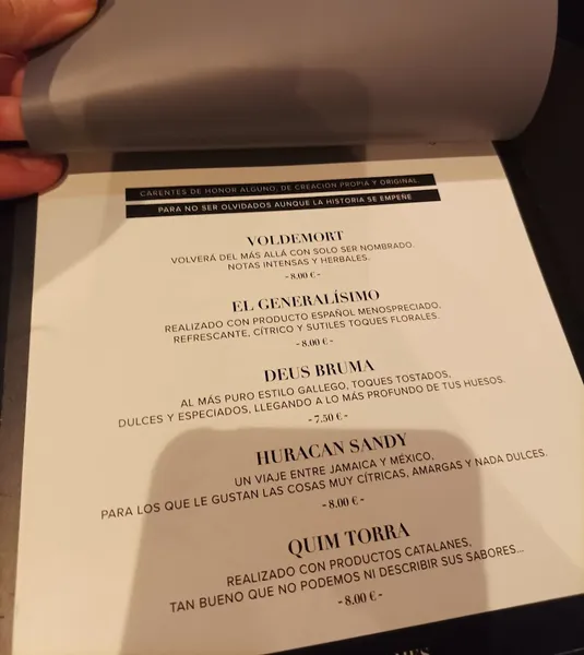 menu 0 of Cruel Cocktail Bar