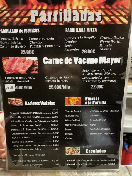 menu 0 of Bar la Bóveda