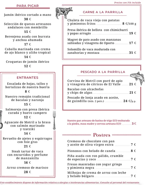 menu 1 of Asador Contrapunto