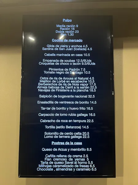 menu 0 of Pulpeira de Melide