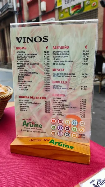 menu 0 of Mesón Arume