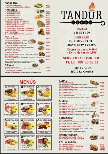 menu 0 of Tandur kebab