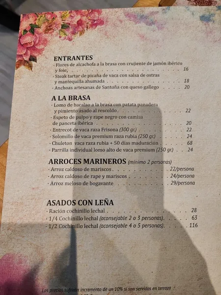menu 0 of Gloria Bendita