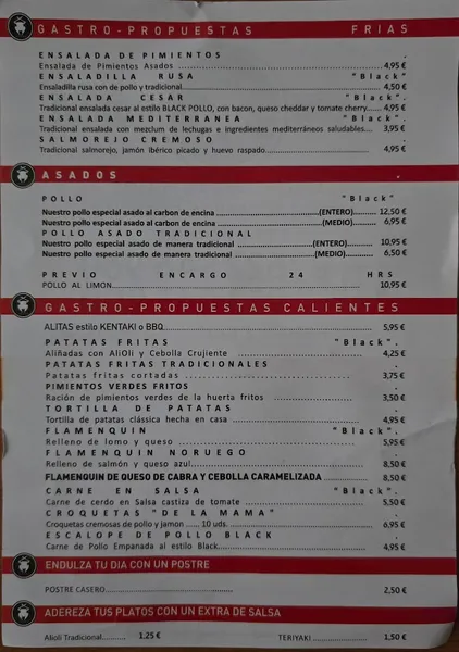 menu 0 of BlackPollo