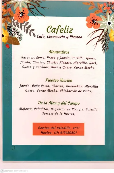 menu 2 of Cafeteria Cerveceria (Cafeliz)