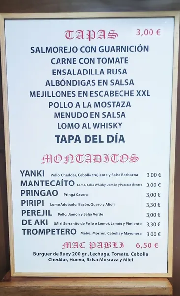menu 0 of Mesón Casa Pablo
