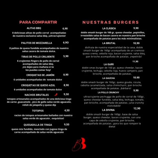menu 0 of BRUTAL BEEF