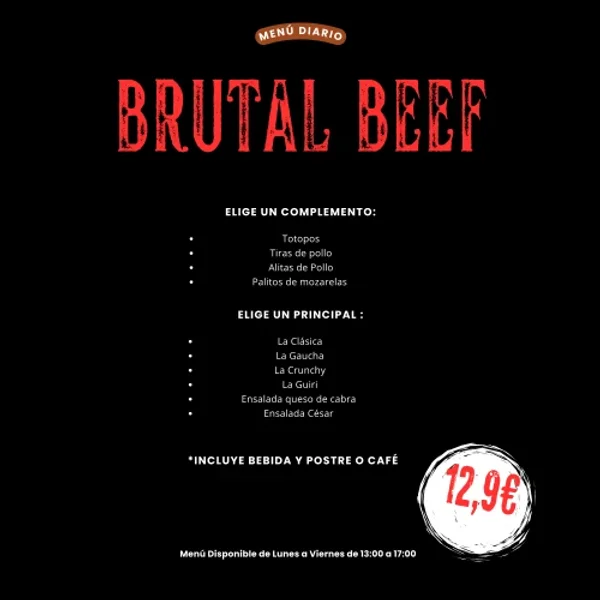 menu 2 of BRUTAL BEEF