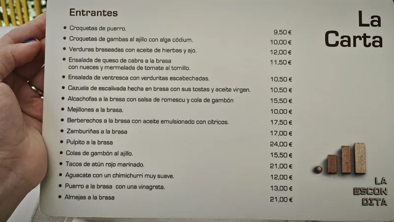 menu 0 of La Escondita